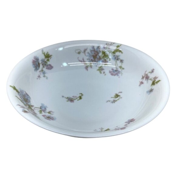 Haviland Schleiger 79 Pink Blue Poppies Footed Round Serving Bowl Limoges France - Picture 4 of 11